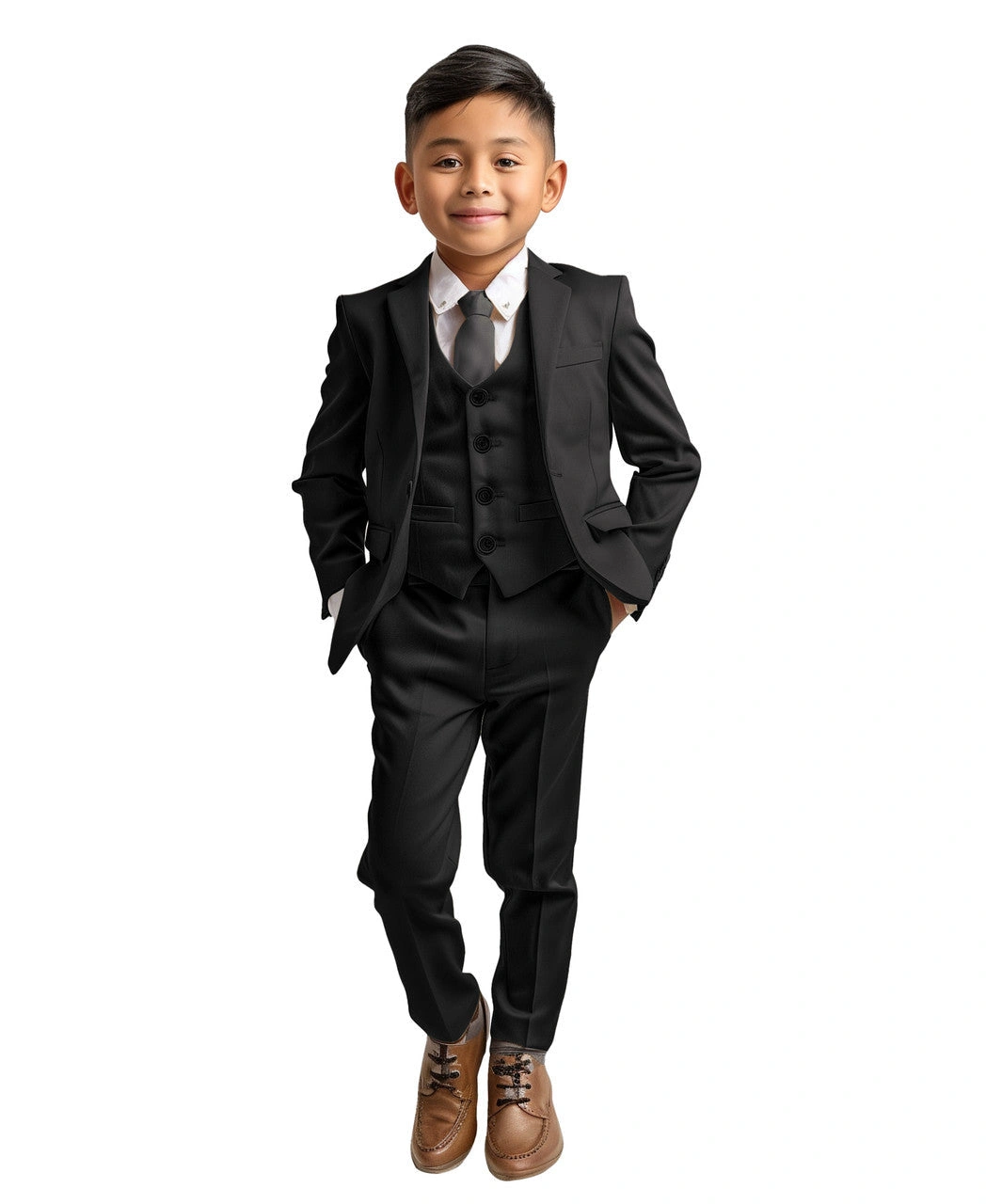 Completo per Ragazzo Elegante: Giacca 2 Bottoni Nera – Stile Perfetto!